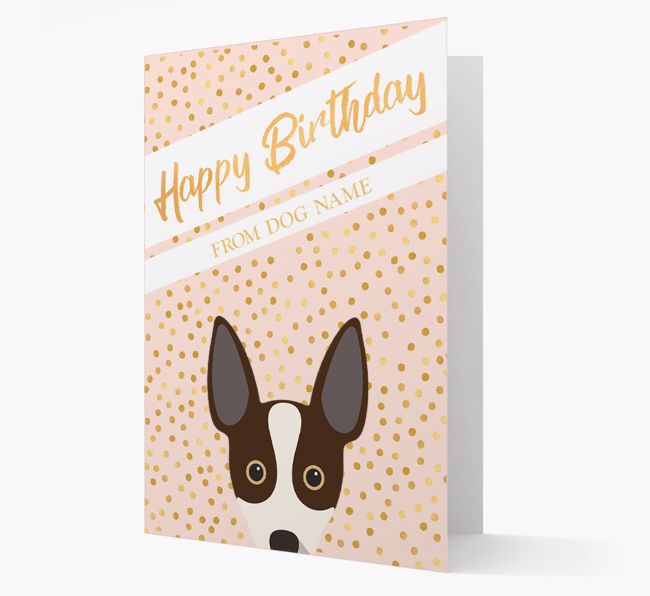 Personalized 'Happy Birthday' Gold Detail {breedFullName} Card